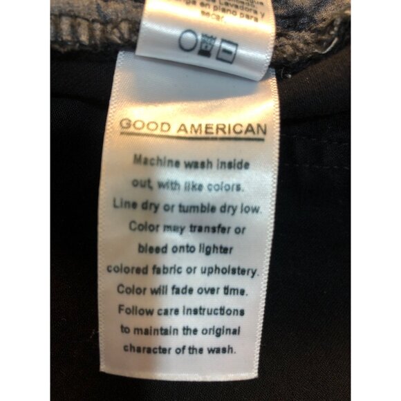 Good American Good Legs Hi Rise Skinny Black Jeans Lace Up Detail Size 8 - Picture 8 of 9